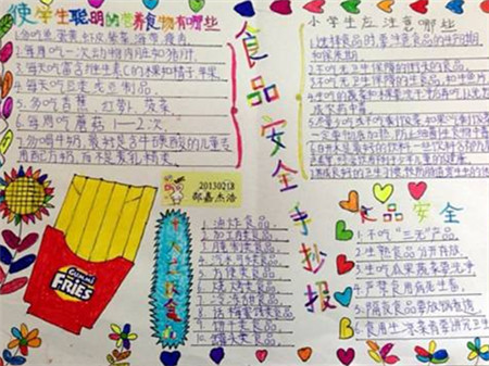 食品安全手抄报：中小学生午餐标准发布
