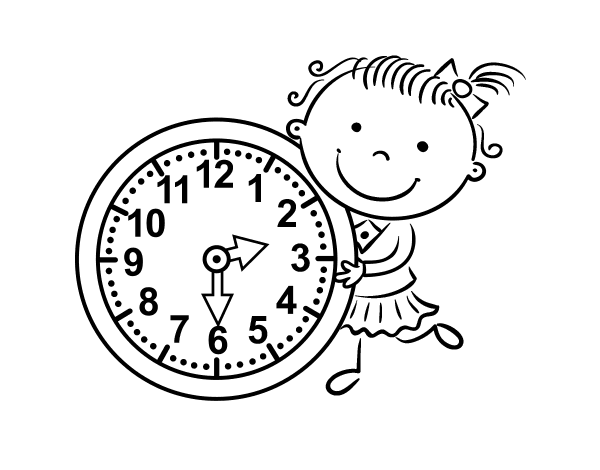 学习时间着简笔画