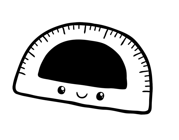 卡通量角尺简笔画