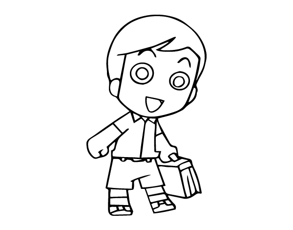 上学简笔画图片