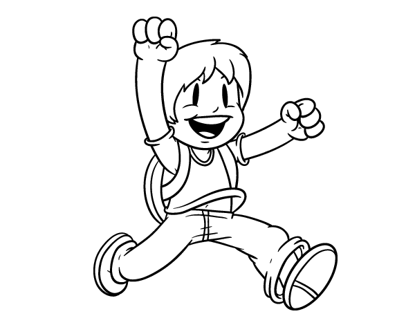 背着书包的小男孩简笔画图片