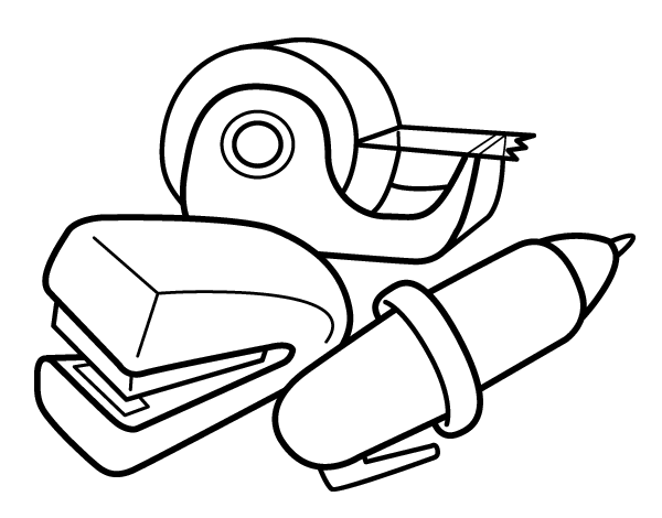学校文具用品简笔画
