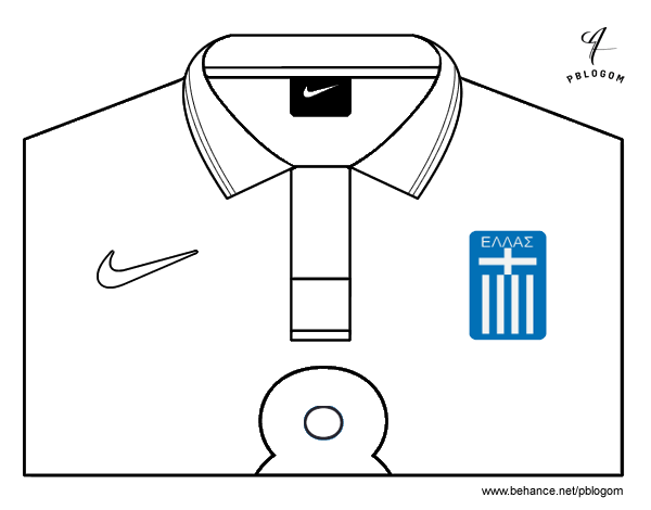 2014年希腊世界杯t恤简笔画图片