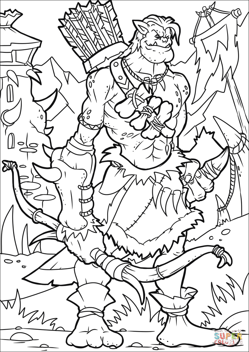 狩猎兽人简笔画图片