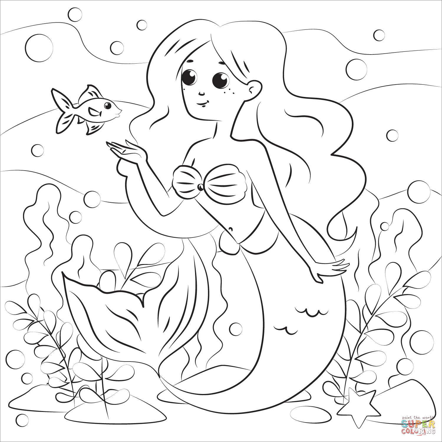 美人鱼简笔画图片-8