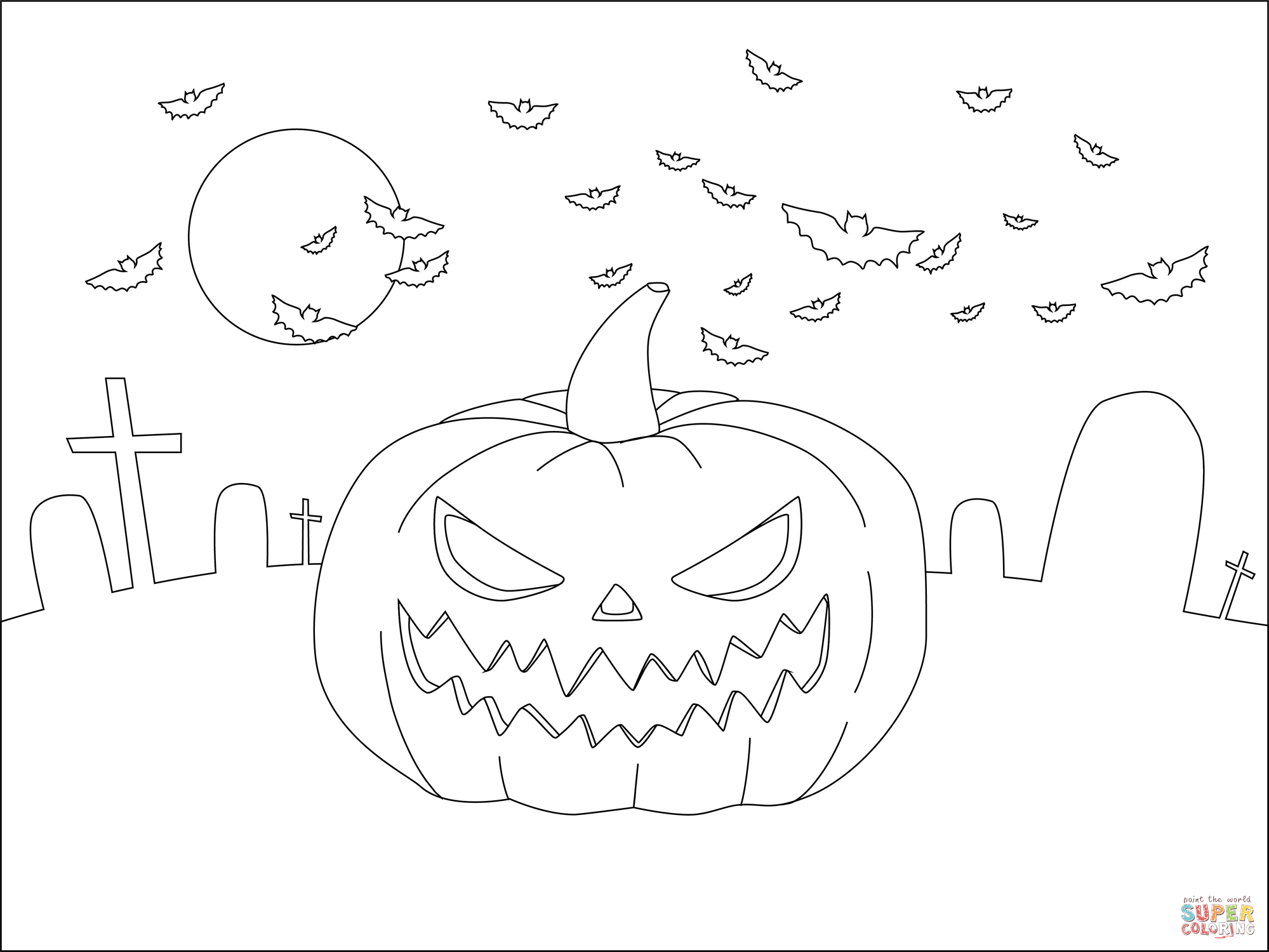 万圣节南瓜灯简笔画图片