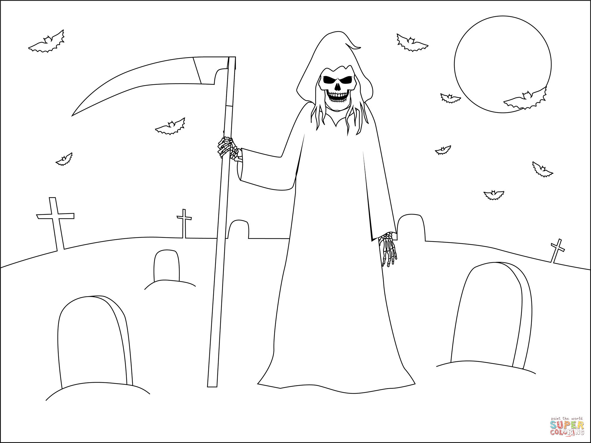 万圣节死神简笔画图片