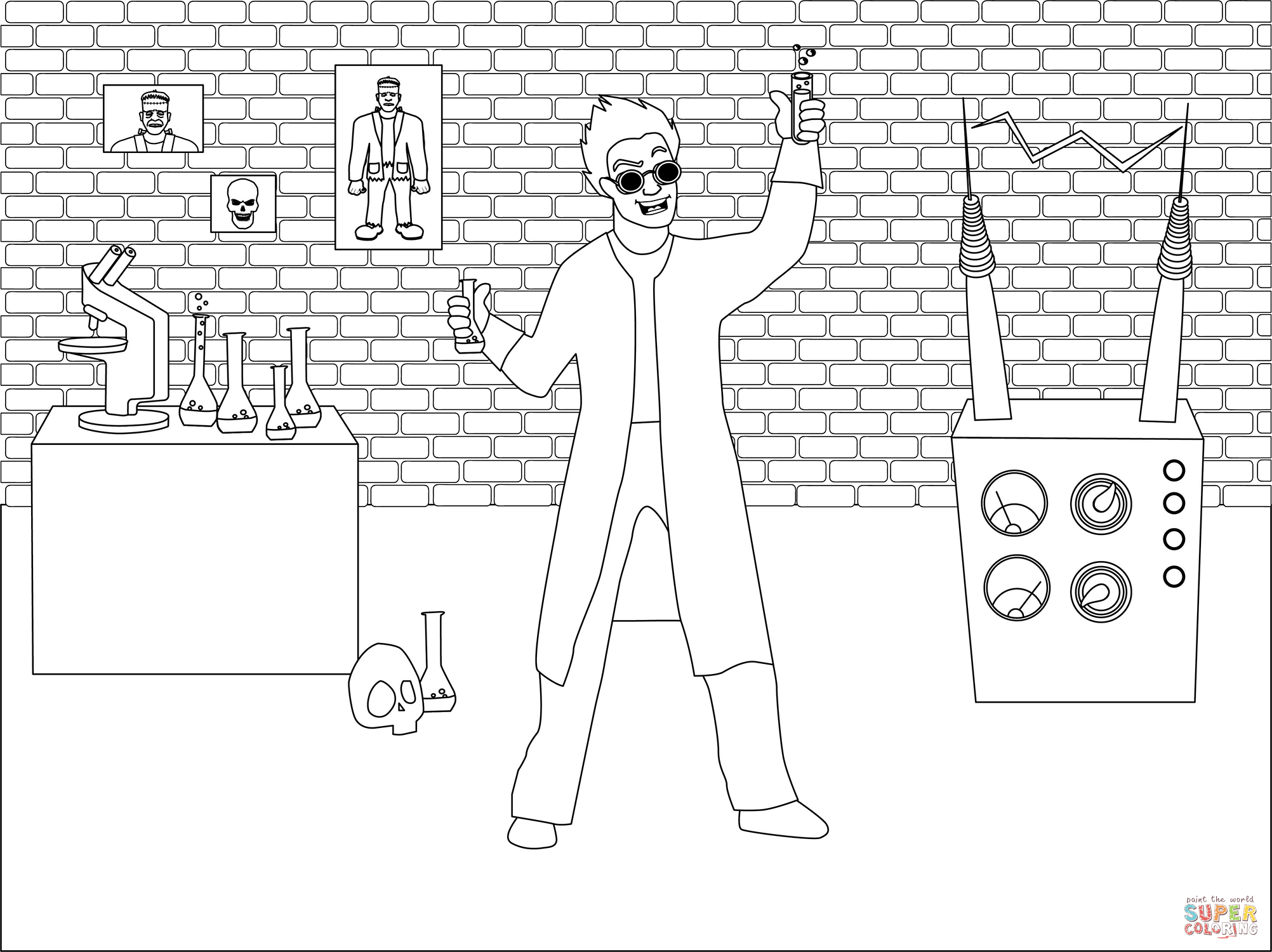邪恶的科学家简笔画图片
