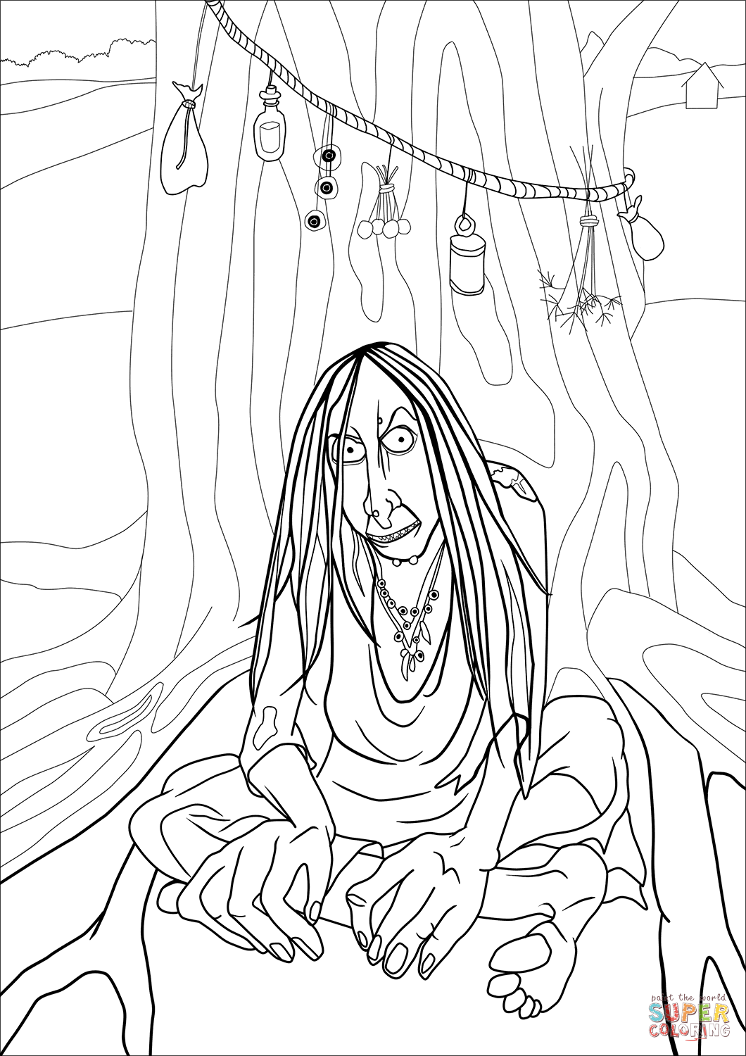 食人巫婆-黑安妮丝简笔画图片