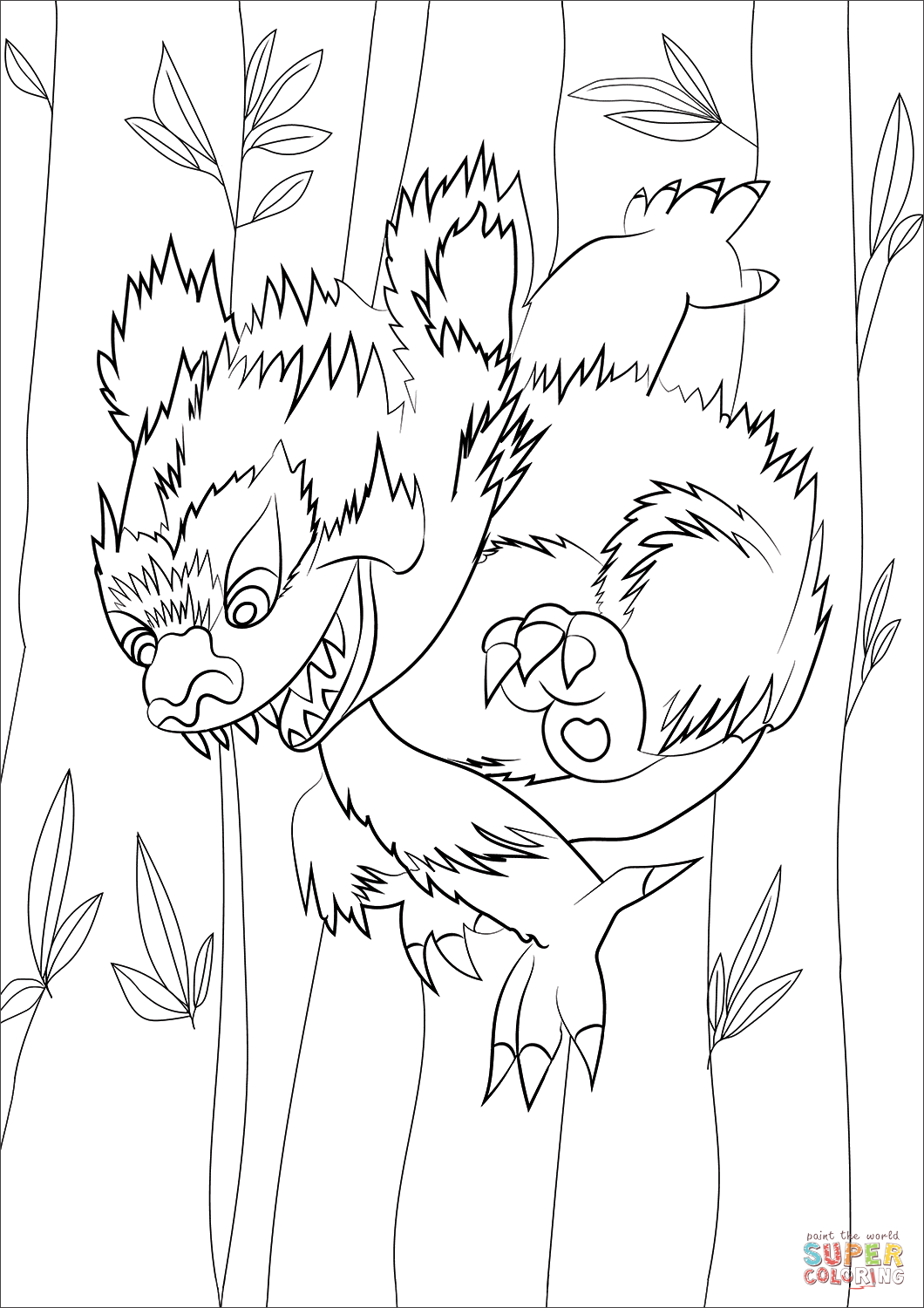 变异黑熊简笔画图片