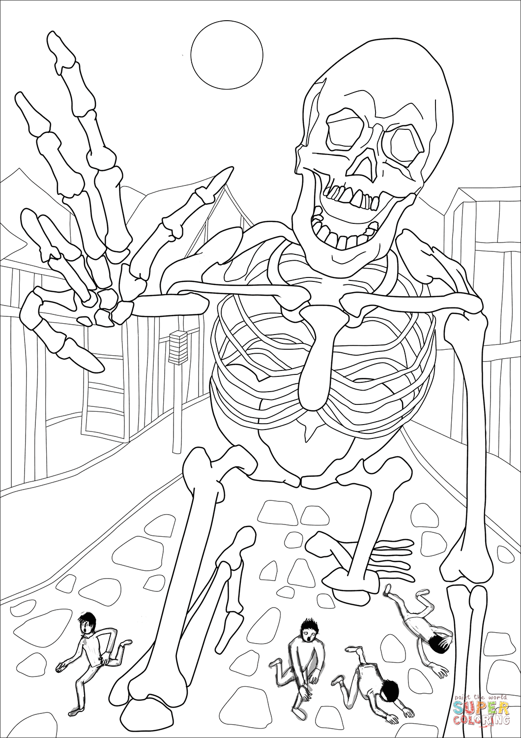 巨大的骨骼简笔画图片