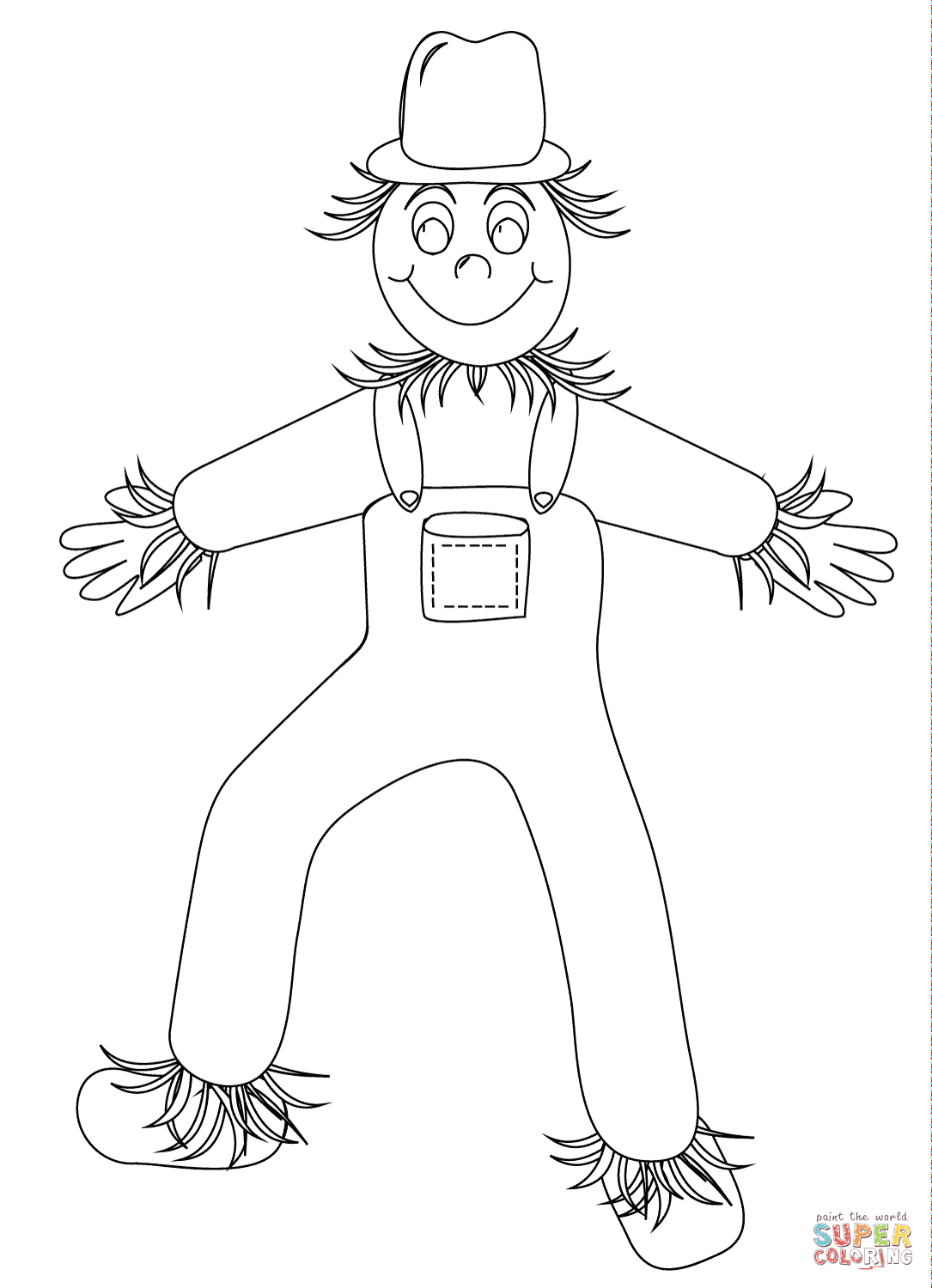 滑稽的稻草人简笔画图片