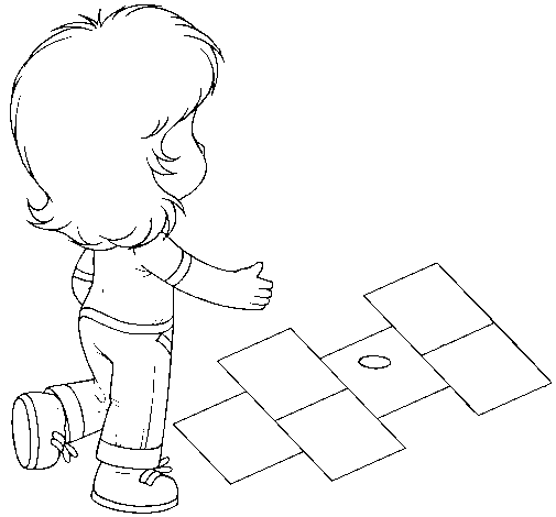 跳房子游戏简笔画图片