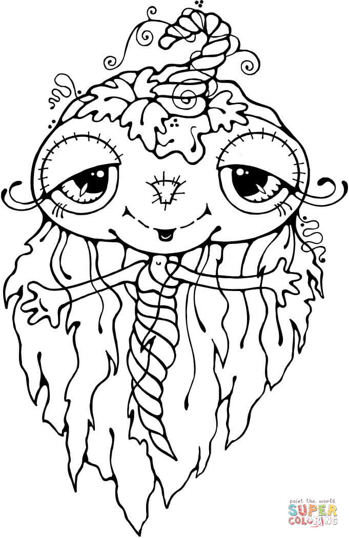 南瓜女鬼填色图片