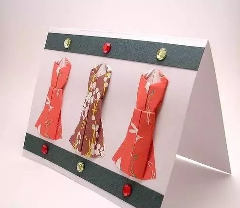 组合折纸 幼儿趣味手工折纸 组合折纸贺卡的作品