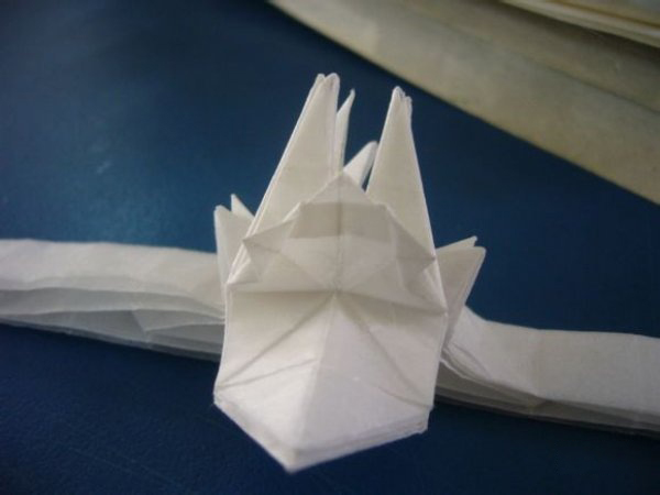 很有创意的龙头戒指造型手工戒指折纸图解