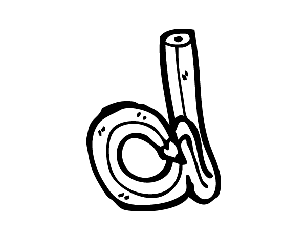 小写字母d的着色页